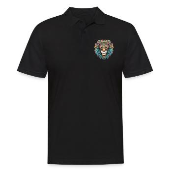 Portrait De Lion Tête Coloré - Polo Homme - noir - Devant - Kai (181cm)