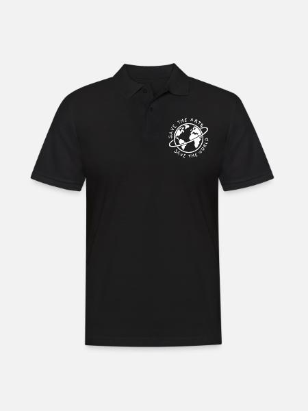 Save the Arts Save the World Erde Umweltaktivist - Männer Poloshirt - Schwarz