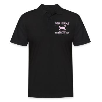 Humorvoller Katzenhaar-Pyjama - Männer Poloshirt - Schwarz - Vorne - Kai (181cm)