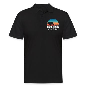Papa ours - Petits ours - Polo Homme - noir - Devant - Kai (181cm)