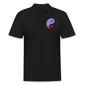 biken fahrrad ebike mtb - Männer Poloshirt - Schwarz - Vorne - Kai (181cm)