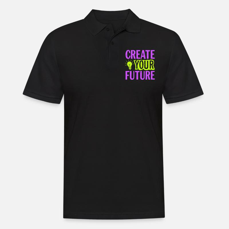 Create Your Future Light Bulb - Men's Polo Shirt - black