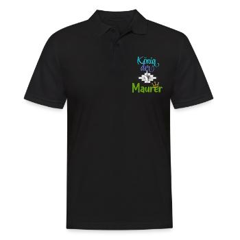 König der Maurer Baustelle Handwerker Mauer - Männer Poloshirt - Schwarz - Vorne - Kai (181cm)