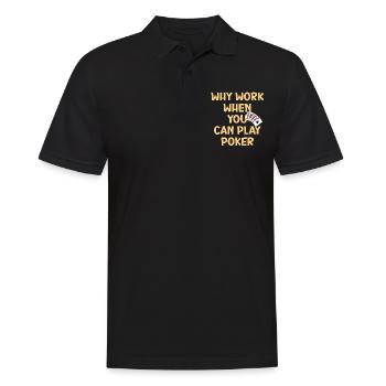 Poker Shirt Poker c’est aussi du travail mais amusant - Polo Homme - noir - Devant - Kai (181cm)