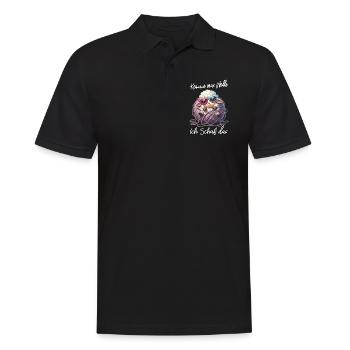 komme was wolle Schaf Wortspiel lustiger Spruch - Männer Poloshirt - Schwarz - Vorne - Kai (181cm)