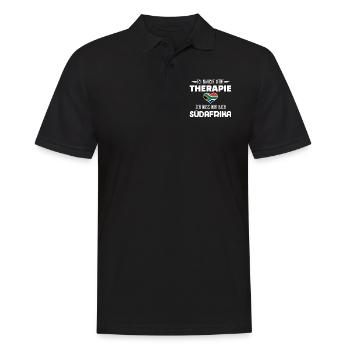 Südafrika - Männer Poloshirt - Schwarz - Vorne - Kai (181cm)