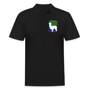 Alpaka Design grün blau Silhouette - Männer Poloshirt - Schwarz - Vorne - Kai (181cm)