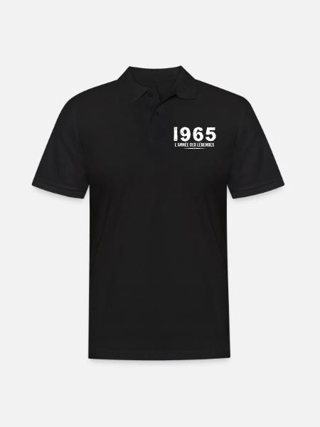1965 année des legéndes - Cadeau Anniversaire 1965 - Polo Homme - noir