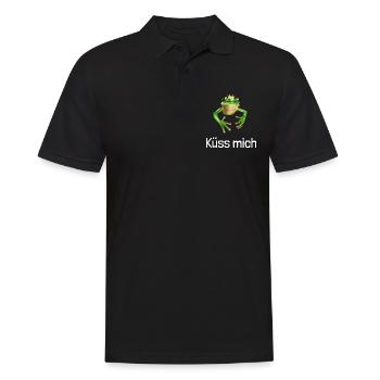 Petite grenouille mignonne - Embrasse-moi - Polo Homme - noir - Devant - Kai (181cm)