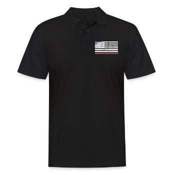 USA Vintage Flagge kreativ - Männer Poloshirt - Schwarz - Vorne - Kai (181cm)