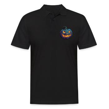 Wild Grimace Halloween Pumpkin Glowing Eyes - Men's Polo Shirt - black - Front - Kai (181cm)