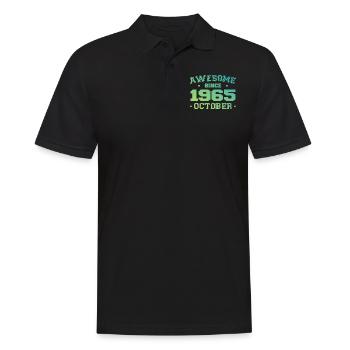 Oktober 1965 - Oktober 1965 Geburtstagsgeschenk - Männer Poloshirt - Schwarz - Vorne - Kai (181cm)
