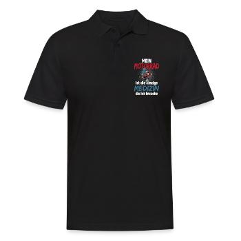 MEIN MOTORRAD IST DIE EINZIGE MEDIZIN DIE ICH - Männer Poloshirt - Schwarz - Vorne - Kai (181cm)