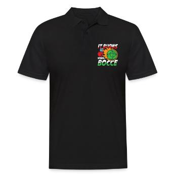 Petanque Petanque Boccia Bocce Boule für einen - Männer Poloshirt - Schwarz - Vorne - Kai (181cm)