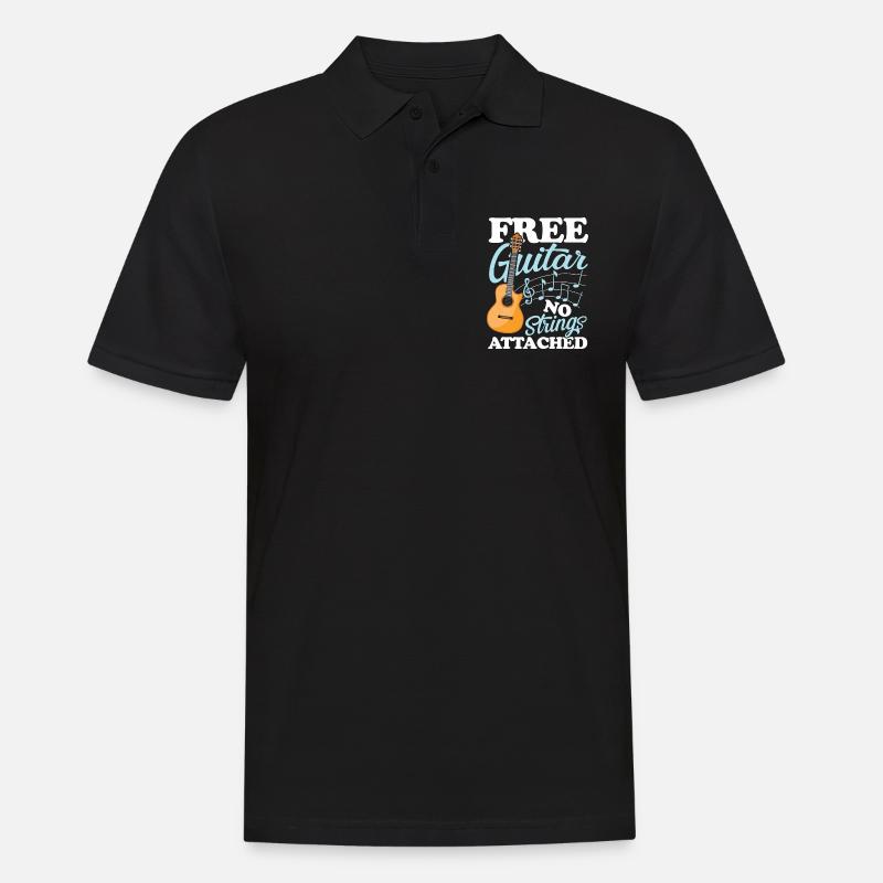 Guitar No Strings Attached - Männer Poloshirt - Schwarz