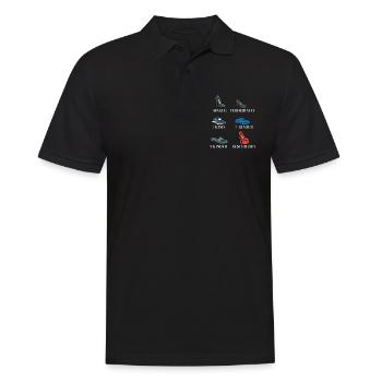 Leben einer Frau Single Verheiratet Geschieden - Männer Poloshirt - Schwarz - Vorne - Kai (181cm)