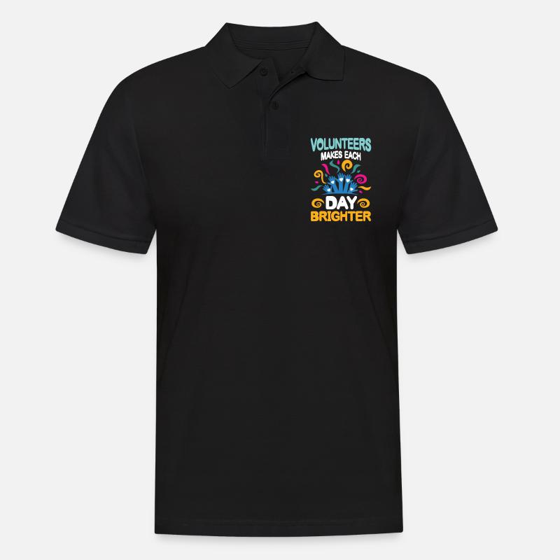 Volunteers Makes Each Day Brighter - Männer Poloshirt - Schwarz