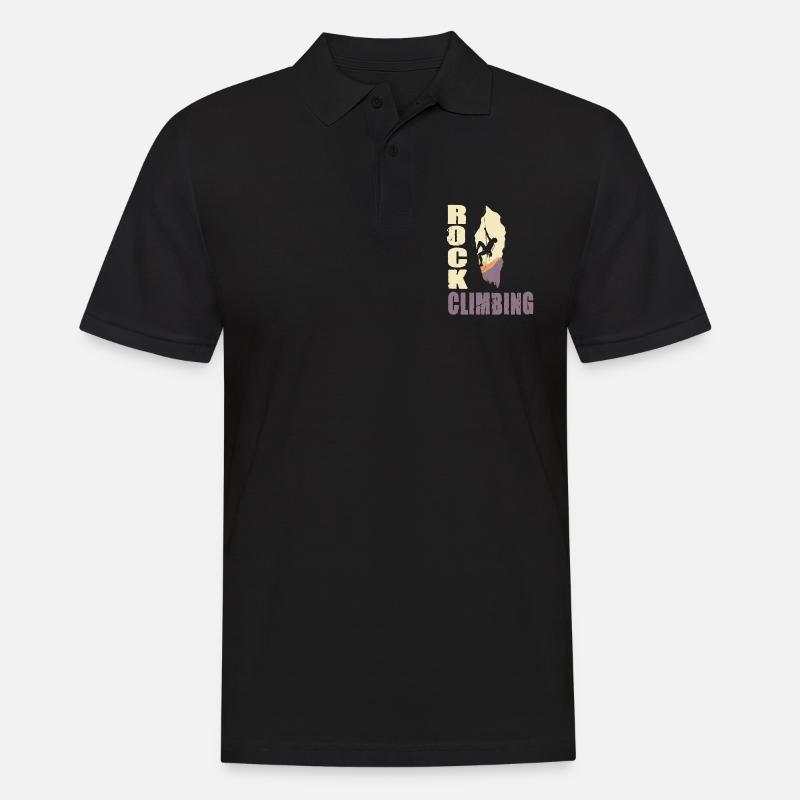 Rock Climbing - Männer Poloshirt - Schwarz