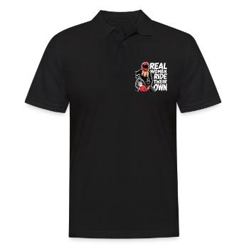 Real Women Ride Their Own für eine - Männer Poloshirt - Schwarz - Vorne - Kai (181cm)