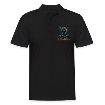 Französische Bulldogge Hund Mops - Männer Poloshirt - Schwarz - Vorne - Kai (181cm)