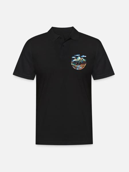 Hoffnung Auf Den Wanderwegen In Der Landschaft - Männer Poloshirt - Schwarz