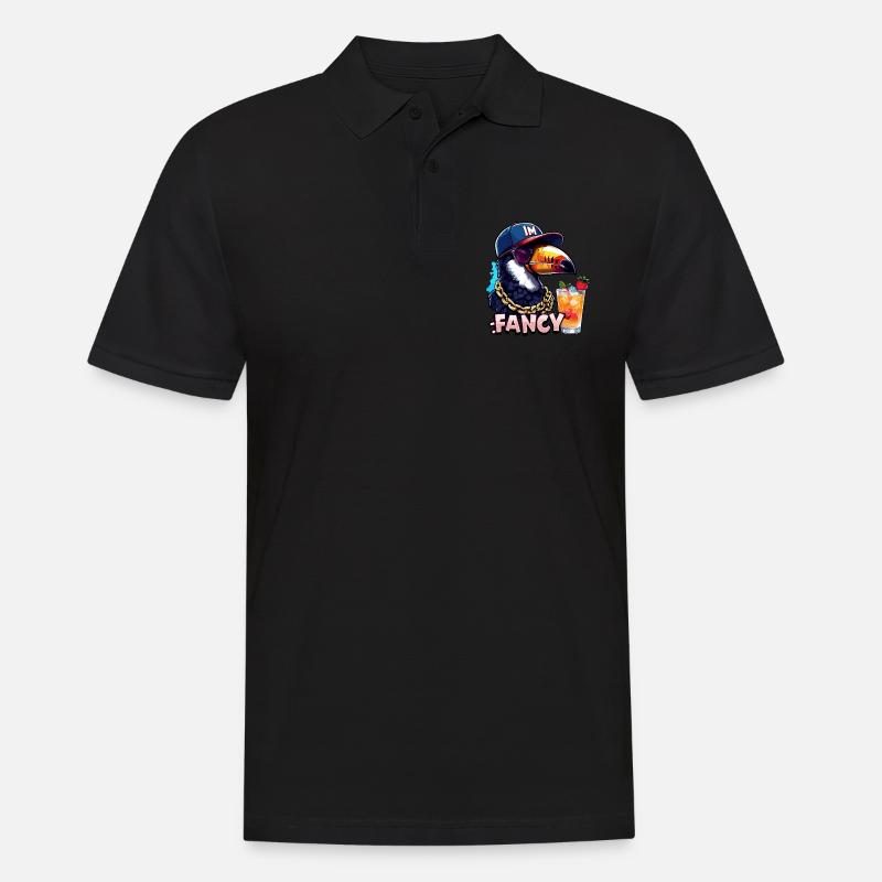 Fancy Tropen-Tukan mit Stil - Männer Poloshirt - Schwarz
