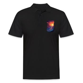 Coucher de soleil dans le canyon - Aventure dans le - Polo Homme - noir - Devant - Kai (181cm)