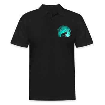 Gorilla Retro Vintage 80er Jahre Stil - Männer Poloshirt - Schwarz - Vorne - Kai (181cm)