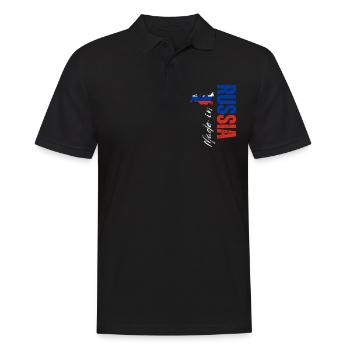Fabriqué en Russie, fierté russe - Polo Homme - noir - Devant - Kai (181cm)
