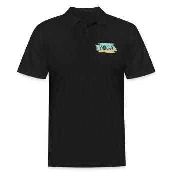 Yoga - Männer Poloshirt - Schwarz - Vorne - Kai (181cm)
