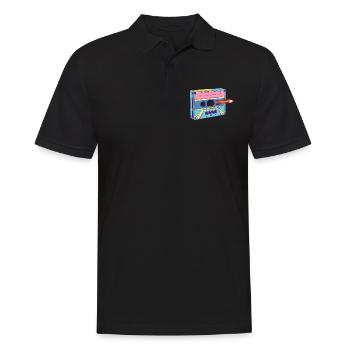 Cassette Musique Mixtape Lecteur de Cassettes des années 80 - Polo Homme - noir - Devant - Kai (181cm)