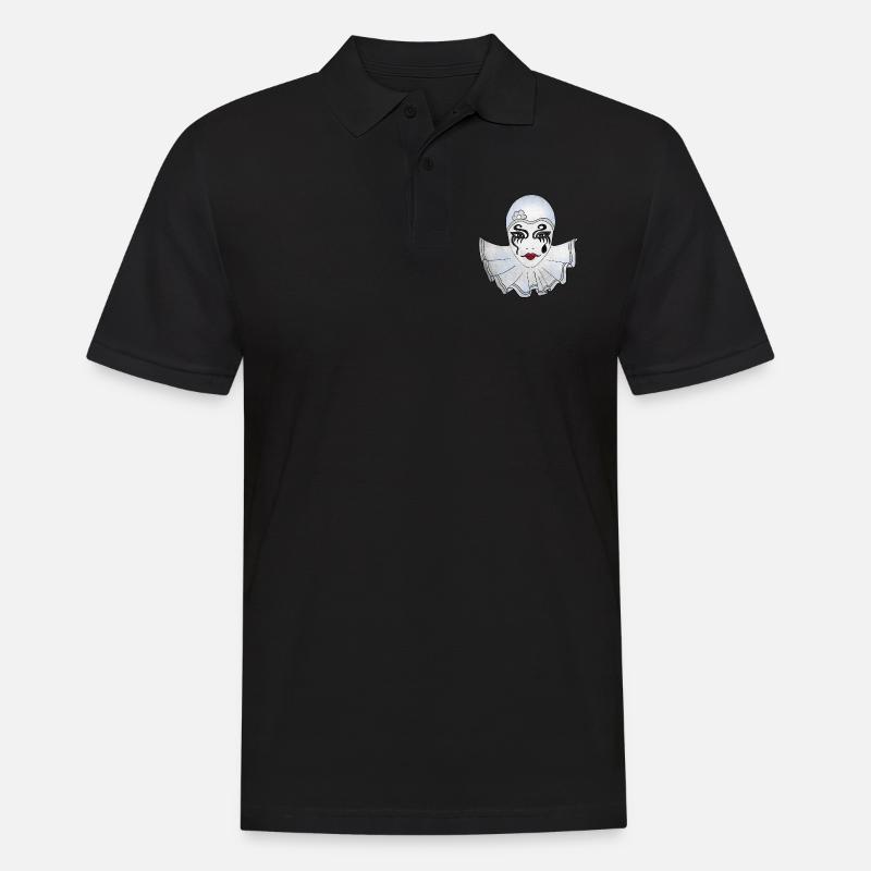 Carnaval blanc Pierrot illustration de Venise - Polo Homme - noir