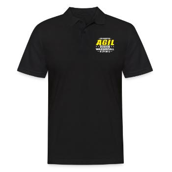 Agil Arbeiten In Sprints Projektmanagement Spruch - Männer Poloshirt - Schwarz - Vorne - Kai (181cm)