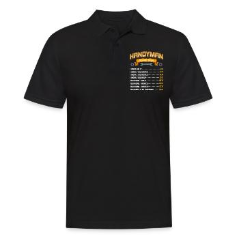Stundensätze für Handwerker - Handwerker - Männer Poloshirt - Schwarz - Vorne - Kai (181cm)