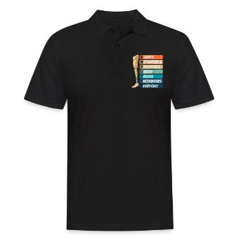 Always motivated & persevering under hard - Men's Polo Shirt - black - Front - Kai (181cm)