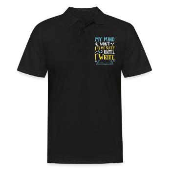 Mein Verstand lässt mich nicht schlafen, bis ich - Männer Poloshirt - Schwarz - Vorne - Kai (181cm)