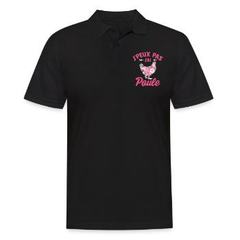 J'peux pas j'ai poule - Polo Homme - noir - Devant - Kai (181cm)