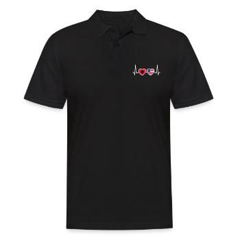 Albanien USA Herzschlag Flagge Albanisch - Männer Poloshirt - Schwarz - Vorne - Kai (181cm)