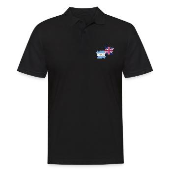 Argentinien UK Flagge Argentinisch - Männer Poloshirt - Schwarz - Vorne - Kai (181cm)