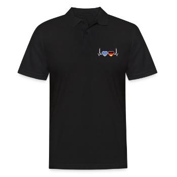 Aruba Germany Heartbeat Flag German - Men's Polo Shirt - black - Front - Kai (181cm)