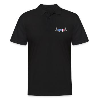Aruba France Vintage Heartbeat Flag - Men's Polo Shirt - black - Front - Kai (181cm)