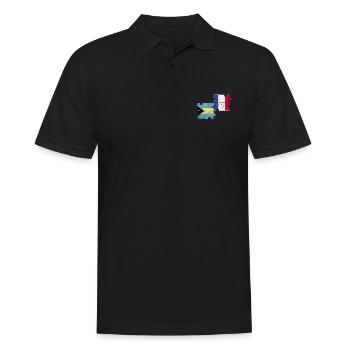 Bahamas Frankreich Vintage Flagge Bahamaer - Männer Poloshirt - Schwarz - Vorne - Kai (181cm)