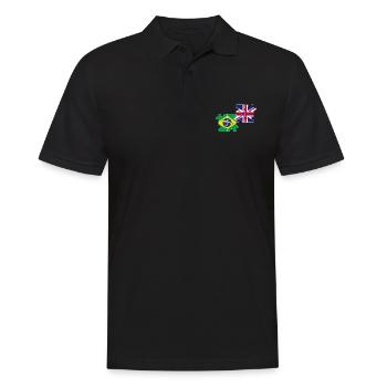 Brasilien UK Flagge Britisch Brasilianisch - Männer Poloshirt - Schwarz - Vorne - Kai (181cm)