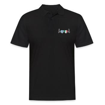 Grèce Italie Vintage Heartbeat Drapeau - Polo Homme - noir - Devant - Kai (181cm)