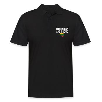 Lithuanian And Proud Karte Litauen Flagge Litauer - Männer Poloshirt - Schwarz - Vorne - Kai (181cm)