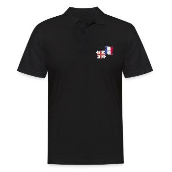 Géorgie France Vintage Heartbeat Flag - Polo Homme - noir - Devant - Kai (181cm)