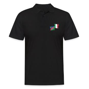 Namibia Italien Flagge Italienisch Namibier - Männer Poloshirt - Schwarz - Vorne - Kai (181cm)
