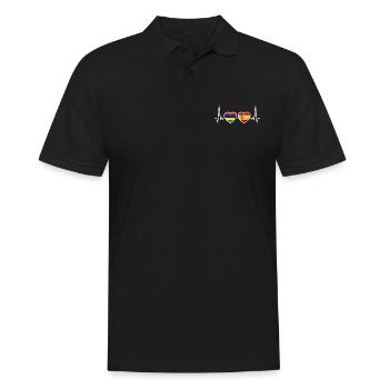Mauritius Spain Vintage Heartbeat Flag - Men's Polo Shirt - black - Front - Kai (181cm)