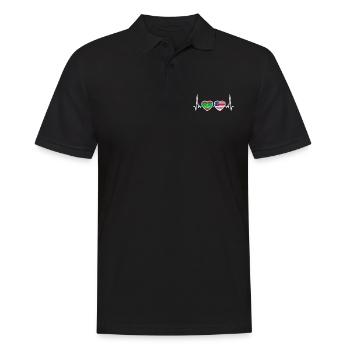 Mauritania USA Heartbeat Flag Mauritanian - Men's Polo Shirt - black - Front - Kai (181cm)