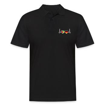 Guyane Allemagne Heartbeat Flag Guyanais - Polo Homme - noir - Devant - Kai (181cm)